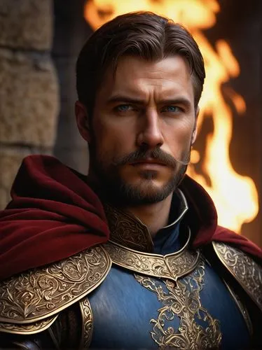 male elf,lucus burns,htt pléthore,male character,king arthur,fire background,the emperor's mustache,smouldering torches,fantasy portrait,husband,portrait background,heroic fantasy,grand duke of europe,leo,daddy,massively multiplayer online role-playing game,athos,alexander,steve rogers,star-lord peter jason quill,Art,Artistic Painting,Artistic Painting 30