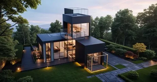 modern house,3d rendering,modern architecture,cubic house,inverted cottage,cube house,render,electrohome,frame house,contemporary,residential tower,kundig,arkitekter,sky apartment,revit,dreamhouse,forest house,renders,zoku,house in the forest,Photography,General,Realistic