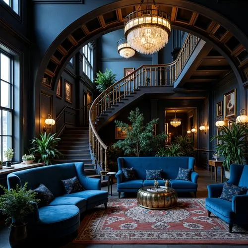 hotel lobby,lobby,loft,interior decor,interior design,luxury home interior,foyer,lofts,winding staircase,staircase,greystone,gleneagles hotel,staircases,luxury hotel,interiors,cochere,entryway,upstairs,interior decoration,wild west hotel