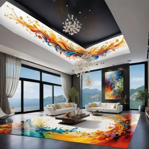 ceiling fixture,modern decor,glass painting,interior decoration,great room,ceiling light,ceiling construction,glass tiles,contemporary decor,interior design,ceiling lighting,glass roof,interior modern design,colorful glass,stained glass pattern,ceiling lamp,ceiling-fan,stucco ceiling,interior decor,sky apartment,Unique,Design,Logo Design