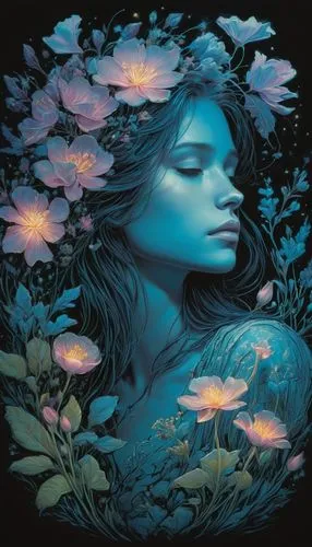 fairie,faerie,blue petals,faery,persephone,diwata,Conceptual Art,Daily,Daily 09