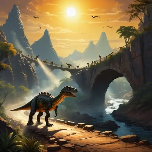 ladinos,dinos,dinosauria,fantasy picture,dinosaurian,paleoenvironment,Conceptual Art,Fantasy,Fantasy 14