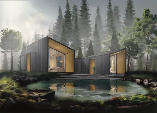 mirror house,house in the forest,cubic house,inverted cottage,cube stilt houses,small cabin,cabins,floating huts,cube house,forest house,bunkhouses,the cabin in the mountains,prefab,treehouses,bunkhouse,lodges,cabane,3d rendering,cabin,holiday home