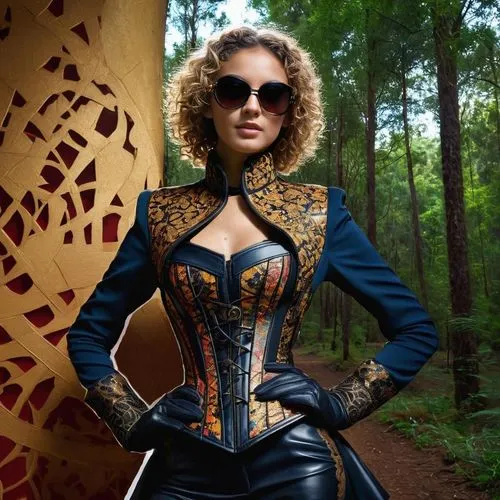 steampunk,geometrical cougar,latex clothing,retro woman,miss circassian,katniss,photo session in bodysuit,female model,femme fatale,steampunk gears,bodypaint,riopa fernandi,jennifer lawrence - female,fantasy woman,women fashion,latex,retro women,bodice,fabulous,fashion vector,Female,Australians,Curly,Youth adult,M,Mini Skirt,Outdoor,Forest