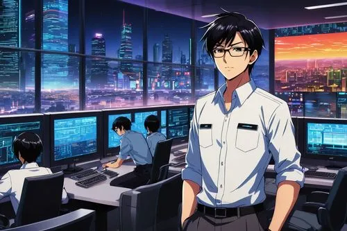 shinra,cybertrader,soichiro,cyberworks,cybercity,salaryman,hirotaka,cybercafes,shinichiro,cybertown,shoumatoff,salarymen,networld,katsuyuki,toshiyuki,stock exchange broker,hideyuki,night administrator,neon human resources,fushimi,Illustration,Japanese style,Japanese Style 03