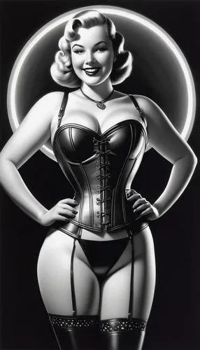 radebaugh,retro pin up girl,corset,pin ups,corsets,retro pin up girls,pin-up girl,pin up girl,marylyn monroe - female,retro woman,valentine pin up,retro women,leatherette,pin-up girls,dita,bettie,marylin,mamie van doren,burlesques,pin up girls,Illustration,Black and White,Black and White 22