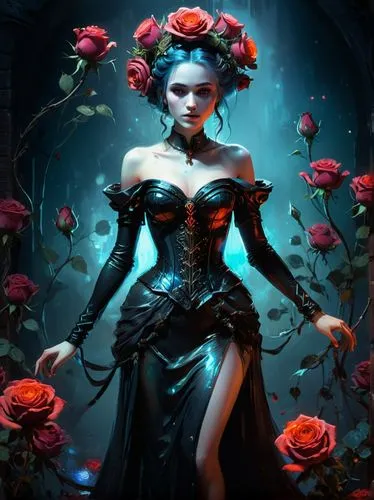 widow flower,rose flower illustration,noble roses,way of the roses,water rose,rosa 'the fairy,fantasy portrait,porcelain rose,queen of hearts,romantic rose,roses,rosa ' amber cover,red roses,the sleeping rose,black rose,with roses,rose bloom,fantasy picture,red rose,blooming roses,Illustration,Realistic Fantasy,Realistic Fantasy 15