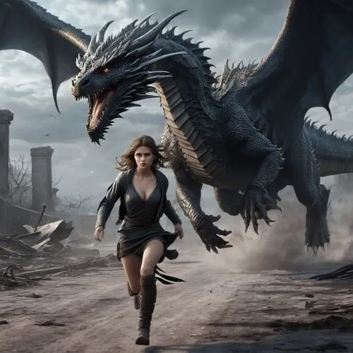 heroic fantasy,dragon slayer,black dragon,fantasy picture,sci fiction illustration,dragons,fantasy art,lara,female warrior,dragon of earth,cg artwork,dragon,draconic,game illustration,crocodile woman,wyrm,dragon li,digital compositing,fantasy woman,dragon fire