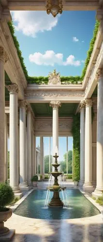 neoclassical,palladianism,marble palace,orangerie,cochere,pergola,water palace,luxury bathroom,neoclassicism,rosecliff,luxury property,neoclassicist,neoclassic,palatial,mansion,sybaris,artemis temple,greek temple,pillars,jardiniere,Art,Classical Oil Painting,Classical Oil Painting 08