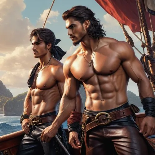 piracies,hunks,three masted,piratas,doubloons,swashbucklers,pirates,machos,corsairs,shipmasters,merchantmen,norsemen,galleon,shipmates,seafaring,seafarers,privateers,brigands,pandavas,cornishmen,Illustration,Realistic Fantasy,Realistic Fantasy 05