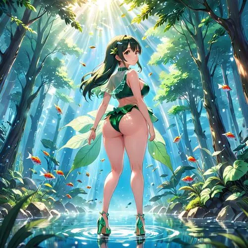 kanan,yggdrasil,ranka,bohua,lyn,lum,eldena,forest background,mai,rira,rusalka,summer background,takao,midori,ayra,tiki,rei,takagaki,kitakami,fantasia,Anime,Anime,Realistic