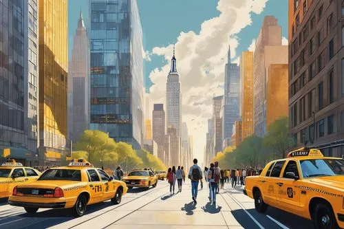 world digital painting,skyscrapers,cityscape,new york taxi,manhattan,new york,city scape,ny,ues,colorful city,digital painting,newyork,cityscapes,pedestrian,city highway,cityzen,wall street,nytr,new york streets,taxicabs,Unique,Design,Infographics