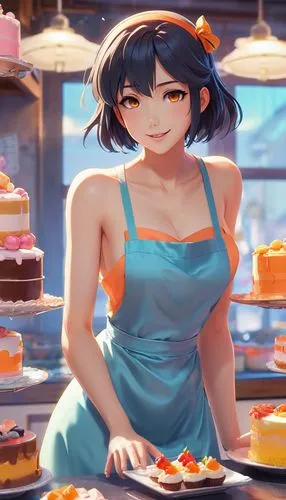 bakery,desserts,cake shop,cake buffet,pastry shop,sweet pastries,waitress,birthday banner background,sweets,dessert,bake sale,small cakes,pastries,orange cake,thirteen desserts,cakes,macaron,citrus,hinata,baking,Conceptual Art,Fantasy,Fantasy 02