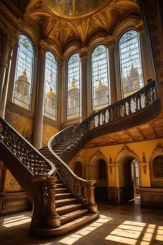 sheldonian,bodleian,harlaxton,staircase,versailles,staircases,highclere castle,outside staircase,winding staircase,chhatris,château de chambord,mountstuart,nostell,circular staircase,stairways,chateauesque,stairs,archly,kunsthistorisches museum,sorbonne,Illustration,Retro,Retro 23