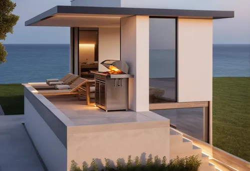 minimalist, led, barbecue ,3d rendering,landscape design sydney,block balcony,modern house,smart home,modern architecture,ocean view,dunes house,render,smart house,cubic house,smarthome,modern kitchen