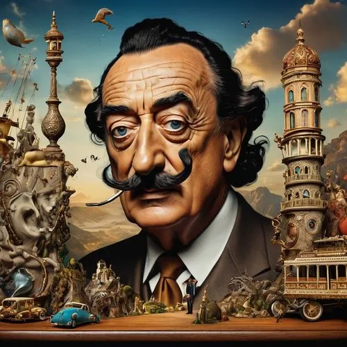 el salvador dali,dali,walt,groucho marx,universal exhibition of paris,walt disney,sand sculptures,baron munchausen,sand art,wax figures museum,world digital painting,photomontage,photoshop school,caricaturist,jigsaw puzzle,italian painter,italian poster,digital compositing,don quixote,sculptor ed elliott,Photography,General,Fantasy