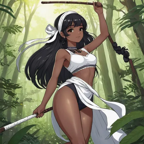 jasmine blossom,jasmine,wild jasmine,tiana,polynesian girl,a beautiful jasmine,hula,ashitaba,swordswoman,mai tai,katana,star jasmine,summer jasmine,nori,jasmine-flowered nightshade,background ivy,white plumeria,jasmine bush,jasmine branch close-up,polynesian,Illustration,Japanese style,Japanese Style 13