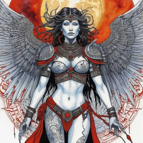 baroness,barda,lilandra,archangel,zauriel,promethea,Illustration,Realistic Fantasy,Realistic Fantasy 33