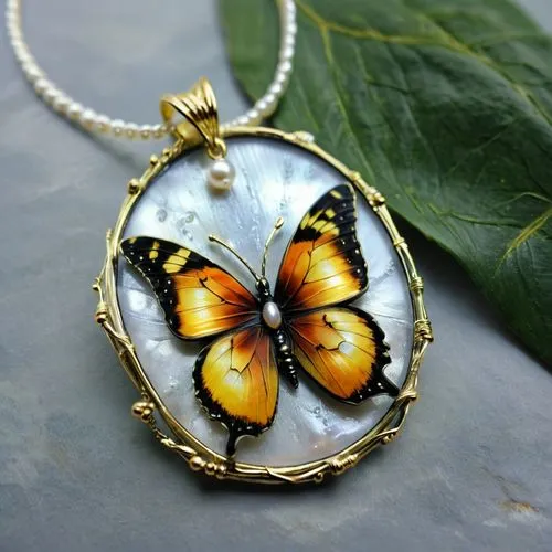 butterfly floral,golden passion flower butterfly,tortoise shell,necklace with winged heart,glass wing butterfly,tropical butterfly,Conceptual Art,Daily,Daily 32