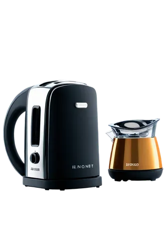 Electric appliances, modern kitchen, toaster, kettle, blender, coffee maker, shiny metallic surface, sleek design, buttons and dials, bright LED lights, slight steam emission, morning sunlight filteri