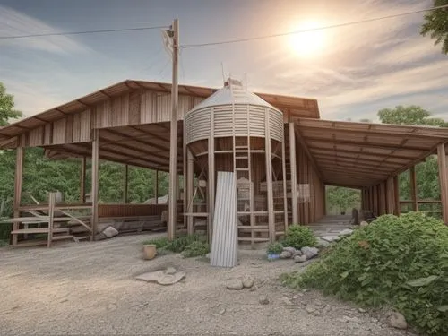 piglet barn,horse barn,chicken coop,a chicken coop,field barn,chicken yard,outdoor structure,cattle dairy,cooling house,horse stable,the water shed,barn,gristmill,boat shed,farm hut,chicken farm,quilt