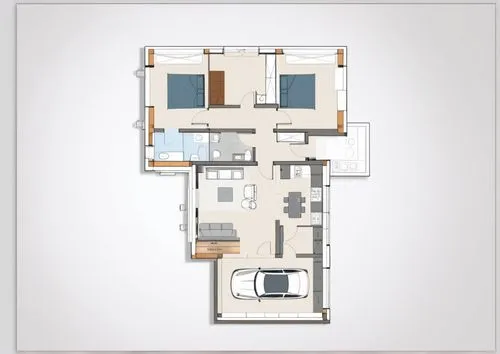 ground floor with 3 bedrooms, 2 bathrooms, a garage, a living area, a kitchen and a technical room,floorplan home,house floorplan,shared apartment,apartment,floor plan,an apartment,house drawing,apart