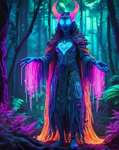 organica,glowing antlers,evil fairy,sorceror,nebula guardian,fairy peacock,eidolon,destoroyah,druid,fae,neon body painting,necromancer,faerie,elashyi,demonata,unkei,fairy forest,archdruid,cernunnos,archangel,Conceptual Art,Sci-Fi,Sci-Fi 27