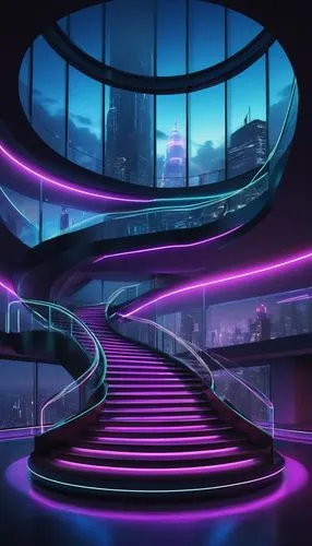 futuristic landscape,nightclub,ufo interior,spaceship interior,escalators,escaleras,sky space concept,futuristic art museum,stairway,cartoon video game background,futuristic architecture,escalator,skybridge,skywalks,staircase,arcology,staircases,tron,art deco background,3d background,Art,Classical Oil Painting,Classical Oil Painting 24