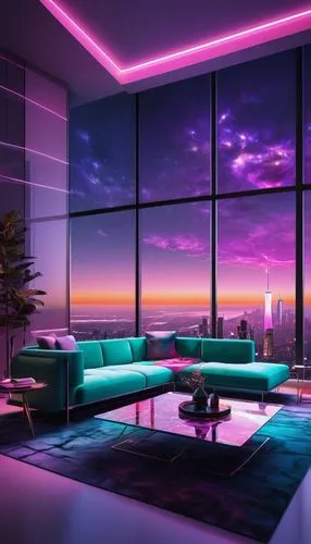 sky apartment,apartment lounge,modern living room,livingroom,living room,modern room,modern decor,hkmiami,penthouses,aesthetic,miami,great room,modern minimalist lounge,south beach,luxe,neon cocktails,3d background,colorful light,colored lights,futuristic landscape,Conceptual Art,Daily,Daily 09