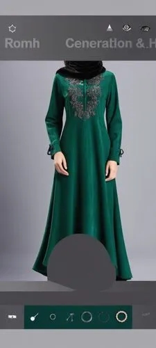 Wool 3d drawing fashion for Muslim hijab with winter design.with wool design velvet design for Muslim hijab 
Drawing of a women's suede dress loose dress loose bottom with dark green ,a dress in green