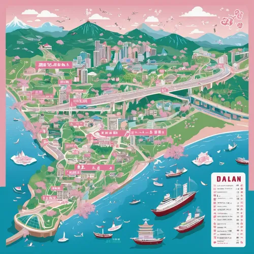 taipei city,kaohsiung city,shizuoka prefecture,fukuoka,kaohsiung,honolulu,osaka,yokohama,hong kong,jeju,yakushima,japan,taipei,sanya,kumamoto city,nagasaki,city map,osaka bay,wakayama,shimane peninsula,Illustration,Japanese style,Japanese Style 14