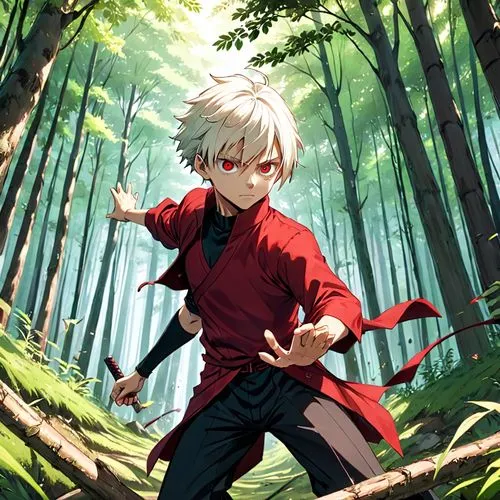 killua hunter x,killua,forest background,kado,blood maple,ginko,howl,in the forest,forest man,swordsman,taichi,kenjutsu,meteora,anime japanese clothing,archer,robin hood,kungfu,leaf background,leo,little red riding hood,Anime,Anime,Traditional