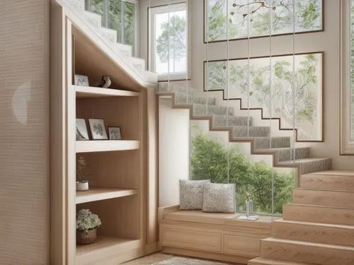 walk-in closet,wooden stair railing,wooden stairs,outside staircase,bookcases,bookcase,mudroom,hallway space,staircase,shelving,bookshelves,staircases,stairwells,stairwell,winding staircase,banisters,stair,entryway,stairs,wooden ladder,Common,Common,Natural