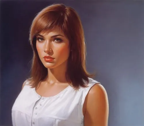 a painting of a woman with red hair,rosalba,cardinale,fairuz,fiorina,model years 1958 to 1967,margareth,Illustration,American Style,American Style 07