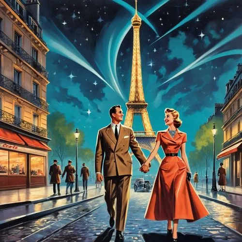 universal exhibition of paris,paris clip art,vintage man and woman,pleasantville,tourneur,paris - london,Illustration,Retro,Retro 12