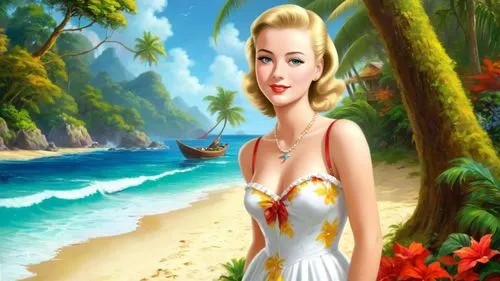 beach background,hawaiiana,cuba background,tropico,summer background,the blonde in the river,connie stevens - female,marylyn monroe - female,mermaid background,retro pin up girl,the sea maid,marilyn monroe,cartoon video game background,pin-up girl,retro pin up girls,marilynne,amphitrite,south pacific,andaman,pin ups