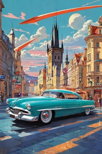 ford thunderbird,muscle car cartoon,ford starliner,cadillac de ville series,cadillac coupe de ville,edsel citation,chevrolet corvette,sunbeam tiger,american classic cars,sunbeam alpine,buick super,bmw 501,mercedes-benz 190sl,mercedes-benz 190 sl,cadillac eldorado,vintage cars,mercedes 190 sl,tenth generation ford thunderbird,hudson hornet,mercedes benz 190 sl,Illustration,Retro,Retro 12