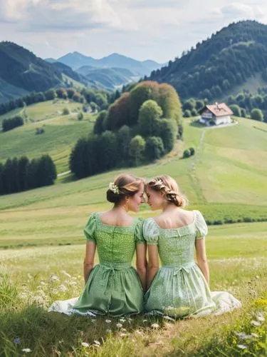 aaaa,green landscape,green fields,sound of music,green meadow,countrywomen,Photography,Documentary Photography,Documentary Photography 10