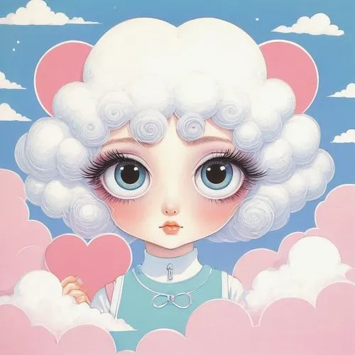 cumulus,white cloud,clouds - sky,cumulus cloud,vintage angel,little clouds,eglantine,cumulus nimbus,cotton candy,cloud mushroom,soft pastel,baby cloud,white clouds,clouds,cloudiness,cloud,about clouds,thundercloud,cloud mood,sky rose,Illustration,Retro,Retro 07