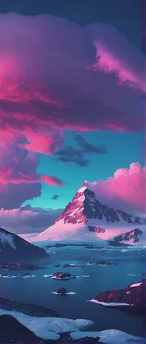 purple landscape,dusk background,pink dawn,kamchatka,hokkaido,landscape background,alaska,dusk,purple wallpaper,sky,stratovolcano,etna,purple and pink,mountain sunrise,volcanic landscape,futuristic landscape,would a background,fjord,fjords,pink-purple,Conceptual Art,Sci-Fi,Sci-Fi 11