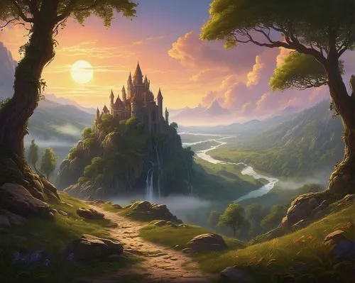 fantasy landscape,fantasy picture,gondolin,fablehaven,nargothrond,beleriand,rivendell,alfheim,landscape background,riftwar,elves country,an island far away landscape,elfland,fantasy art,3d fantasy,fantasy world,world digital painting,erebor,mountain landscape,sylvania,Art,Classical Oil Painting,Classical Oil Painting 33