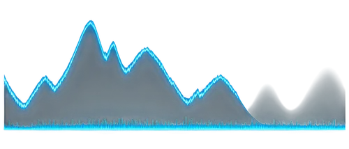 Sound wave, audio visualization, blue waveform, oscillating peaks, gentle curves, 3D futuristic design, metallic material, neon light reflections, dark background, ambient glow, soft focus, shallow de