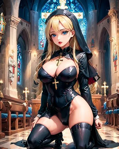 rosharon,gothicus,vicar,elise,priest,nero,confessor,nun,ecclesiastic,atago,gothic church,archbishop,san,eri,zeta,beatrix,jeanne,eliza,kolken,kolin,Anime,Anime,General