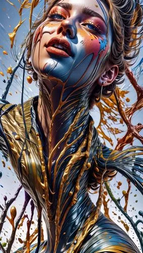 bodypainting,bodypaint,painted lady,the festival of colors,world digital painting,body painting,fantasy portrait,siren,paint strokes,psychedelic art,mystique,sprint woman,abstract artwork,neon body painting,digital art,splintered,paint,paint splatter,fantasy art,artist