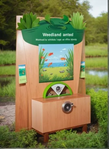 interactive kiosk,zoo planckendael,water dispenser,wetland,seed stand,savings box,kiosk,automated teller machine,coin drop machine,island poel,wooden mockup,vending cart,water sampling point,wishing well,beer dispenser,wetlands,archery stand,wooden birdhouse,ecologically friendly,noorderleech