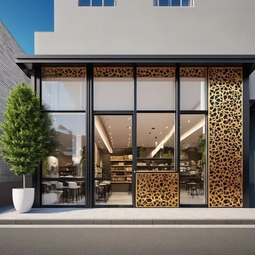 store fronts,store front,japanese restaurant,gold bar shop,garden design sydney,storefront,landscape design sydney,boutique hotel,wine bar,exterior decoration,jewelry（architecture）,3d rendering,patterned wood decoration,street cafe,new york restaurant,fashion street,jewelry store,wooden facade,teppanyaki,pastry shop,Photography,General,Realistic