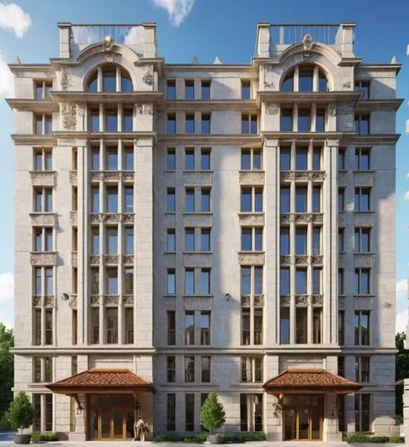 Отделка из светлого камня,large brick building with lots of windows on top of it,bocconi,uob,nyu,esade,blythswood,kempinski,Photography,General,Realistic