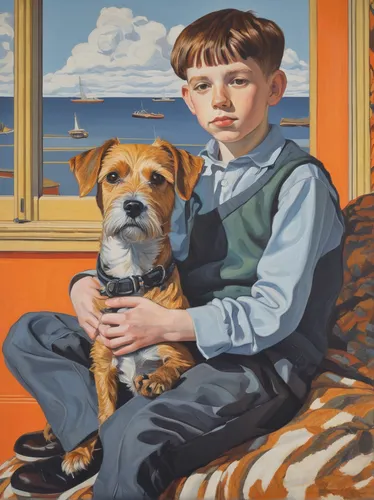 boy and dog,jack russel,tenterfield terrier,jack russell,girl with dog,teddy roosevelt terrier,border terrier,david bates,child portrait,irish terrier,plummer terrier,lakeland terrier,kennel club,parson russell terrier,jack russell terrier,bruno jura hound,nipper,fox terrier,working terrier,basset artésien normand,Illustration,Black and White,Black and White 20