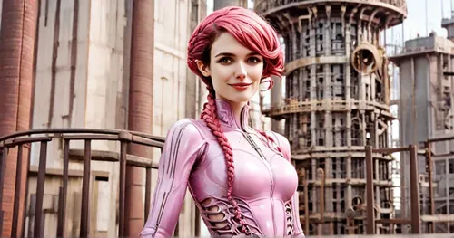 rapunzel,violet head elf,steampunk,pink hair,mezzelune,pink octopus,rose png,celtic queen,queen cage,magenta,luka,elf,spiral background,cosplay image,librarian,hallia venezia,fae,barbie,victorian lady