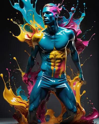 neon body painting,electro,bodypainting,3d man,firedancer,dr. manhattan,body painting,bodypaint,x-men,color powder,xmen,human torch,atom,x men,adobe photoshop,3d figure,cmyk,steel man,blue demon,fire artist,Photography,Artistic Photography,Artistic Photography 05